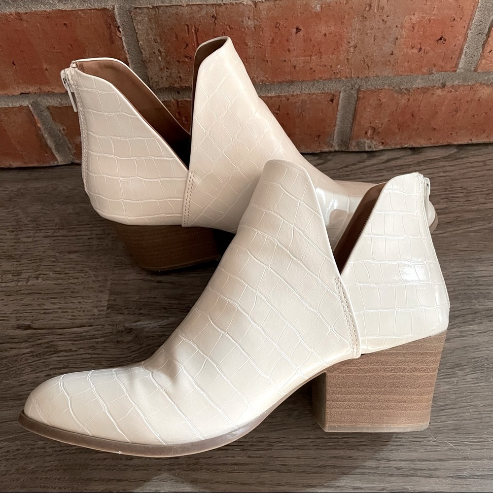 White Leather Ankle Boots